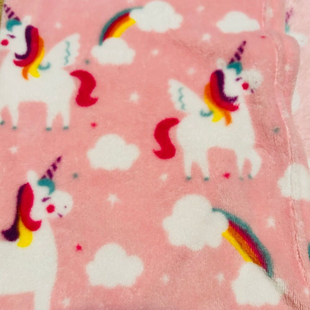 Unicorn Pink Hooded Fleece Blanket - Picture 2 of 7